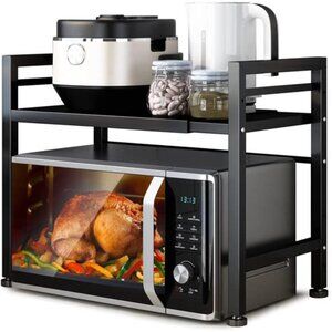 Microwave Oven Rack, Expandable Microwave Stand Countertop Kitchen